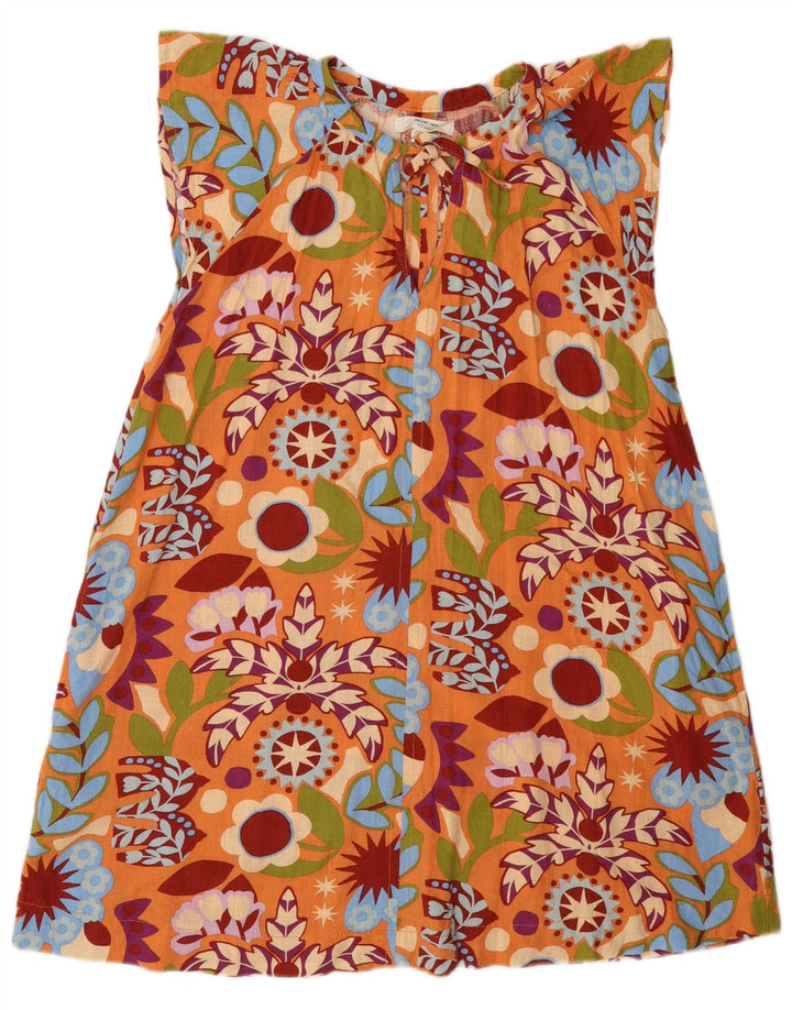 Next Robe trapèze à nouer sur le devant pour femme UK 42 en viscose florale orange moyen
