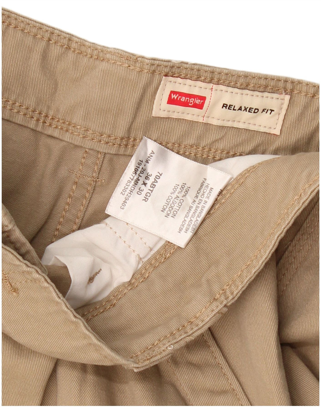 Wrangler Pantalon cargo coupe décontractée pour homme W36 L30 Coton beige
