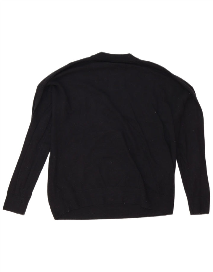 Marks & Spencer Pull graphique à col rond pour femme UK 16 Large Noir