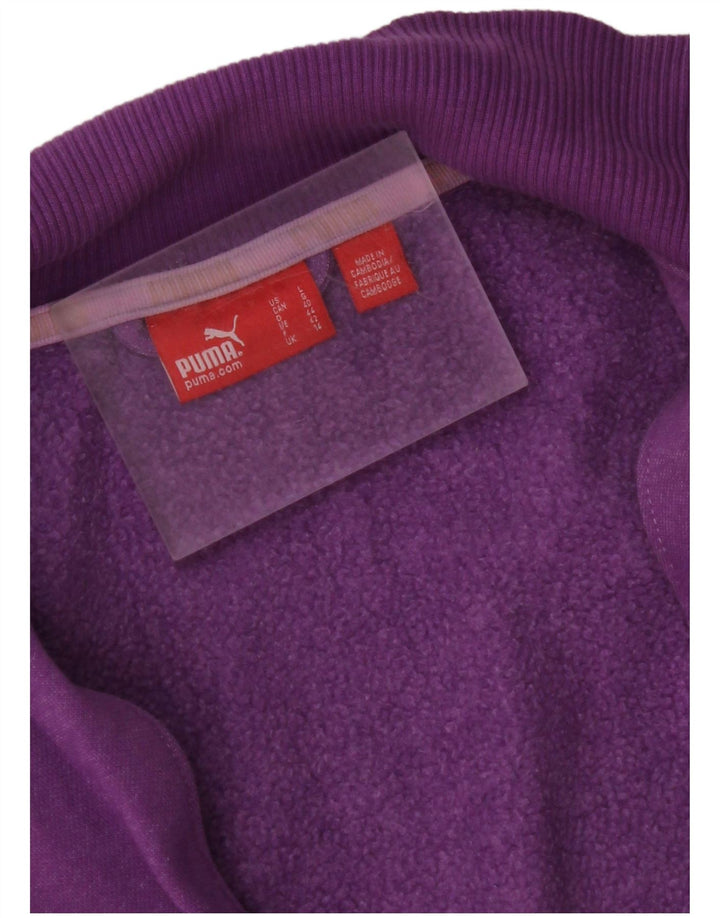 PUMA Veste de survêtement Crop Graphic pour femme UK 14 Violet moyen