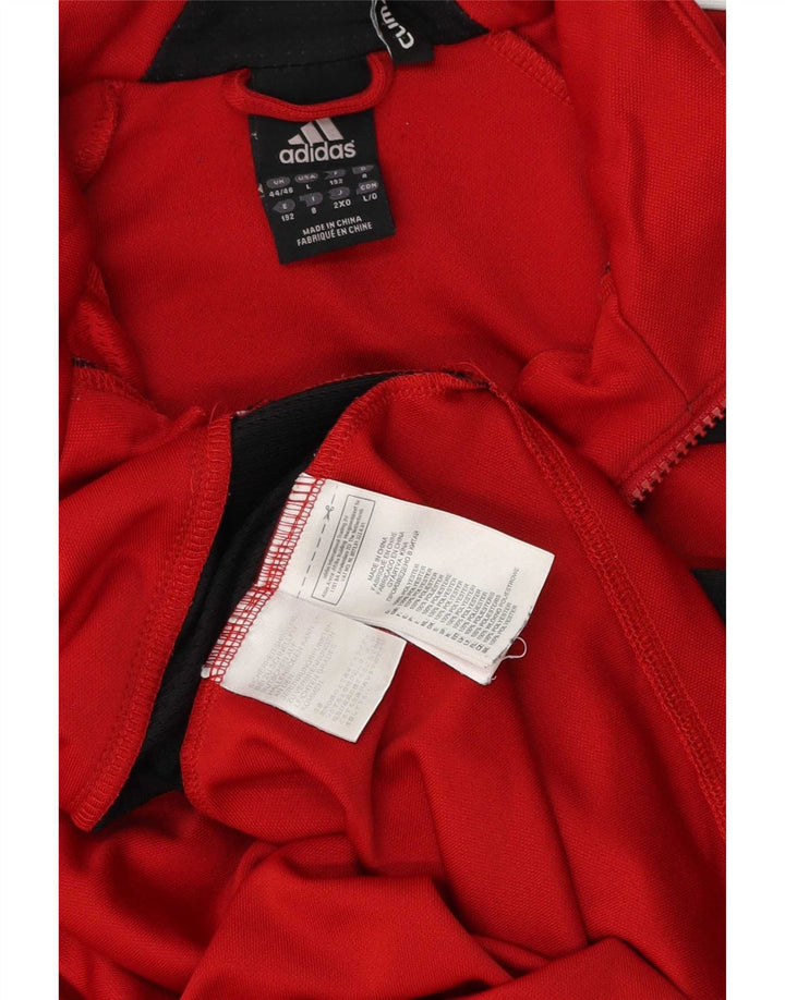 Adidas Haut de survêtement graphique pour homme UK 44/46 Large Rouge Colourblock