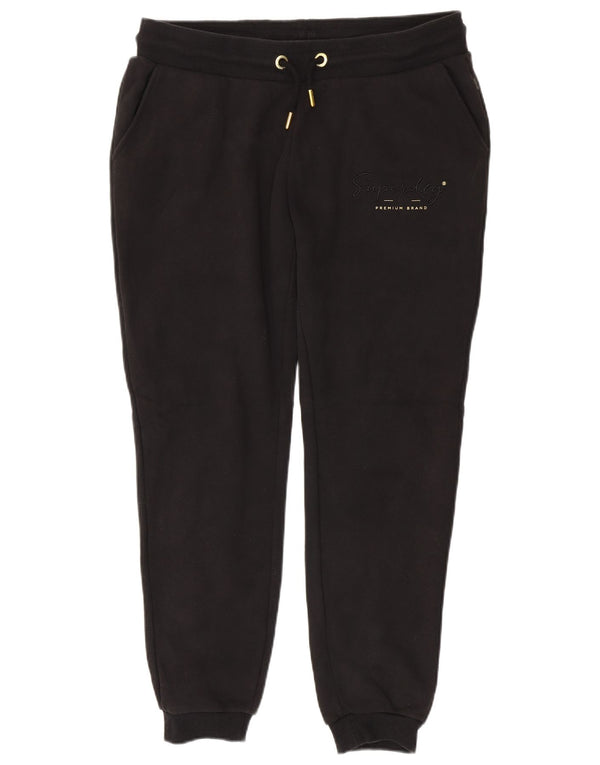 Superdry Pantalon de survêtement pour femme Joggers UK 16 Large Noir Coton