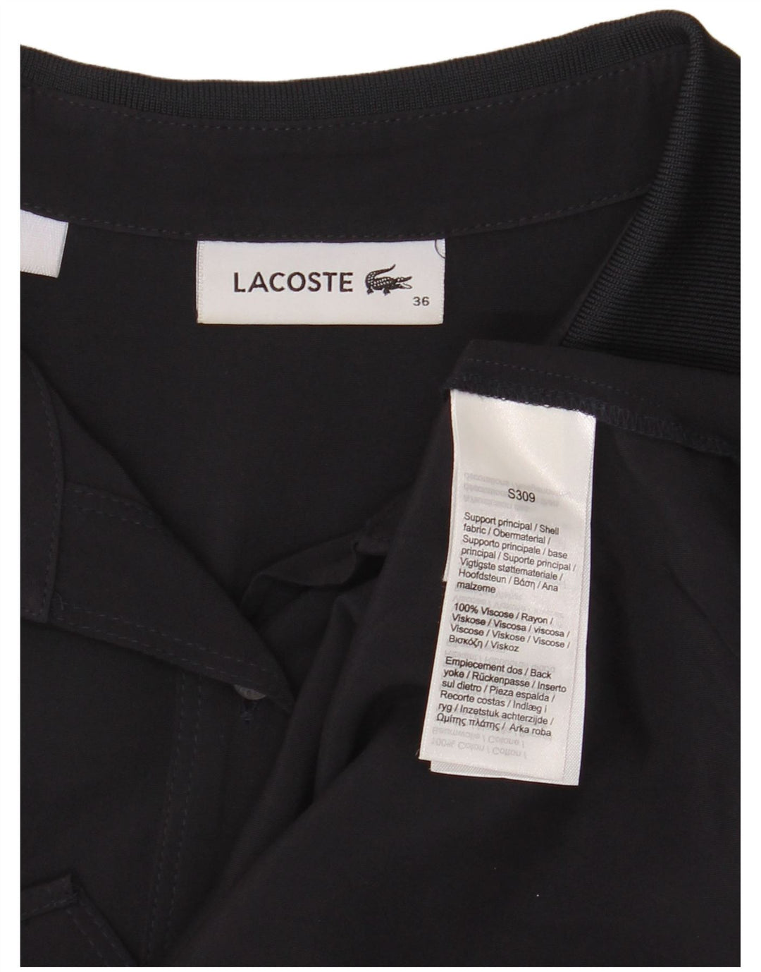 Lacoste Chemise Femme Taille 36 Petite Viscose Noire