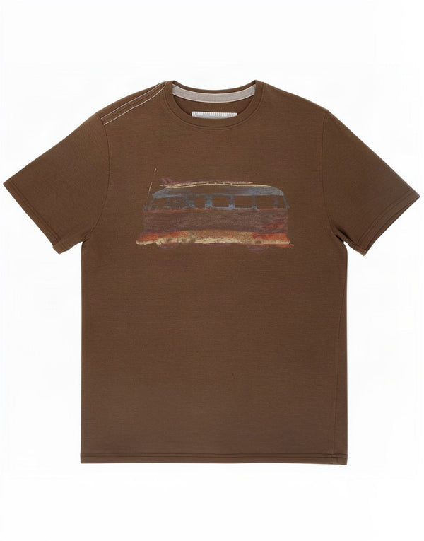 Fat Face T-Shirt Graphique Homme Marron Moyen Moucheté Coton