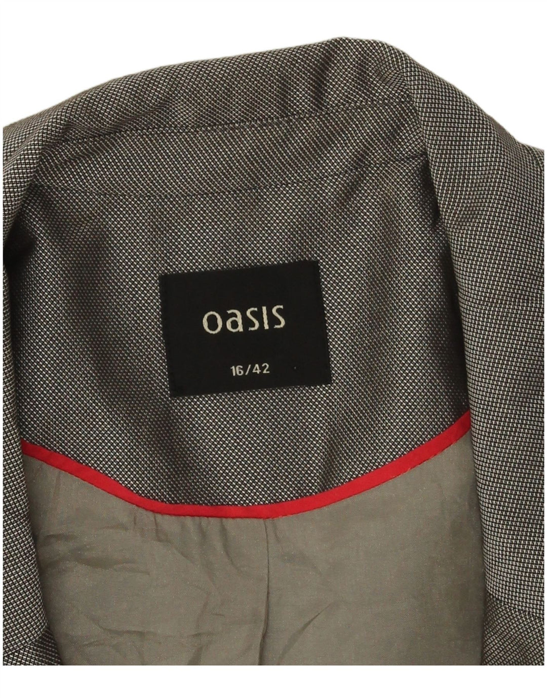 Oasis Veste blazer à manches 3/4 pour femme 1 bouton UK 16 Large Gris Polyester