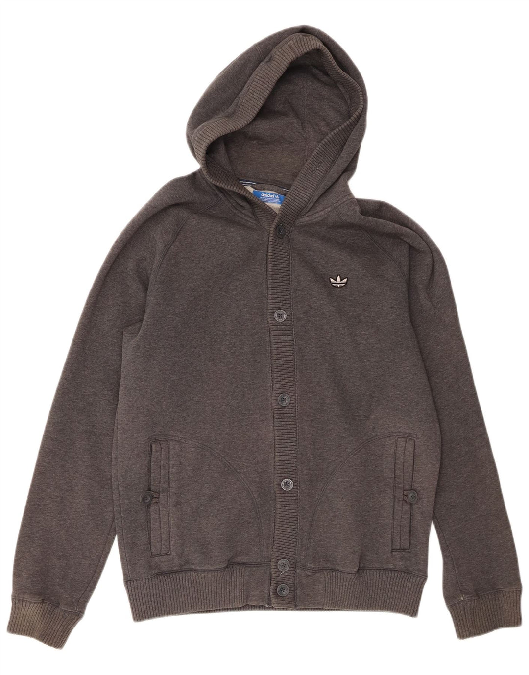 Adidas Veste de survêtement à capuche pour homme Gris moyen Coton