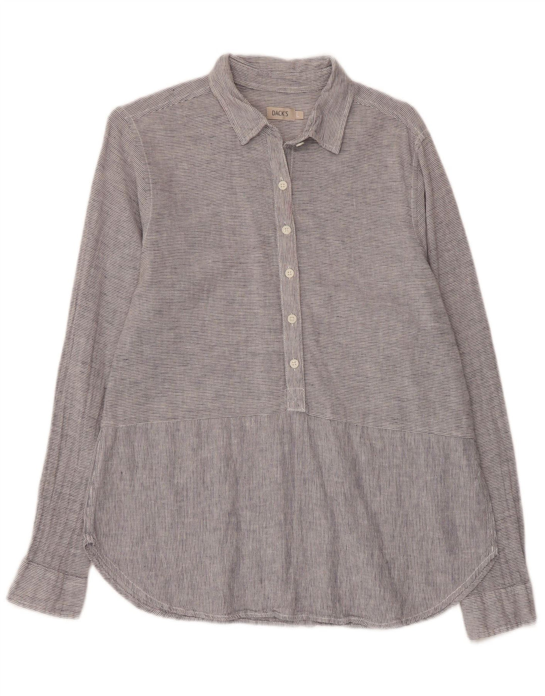 Dack's Chemise pull pour femme UK 16 Grand lin gris à fines rayures