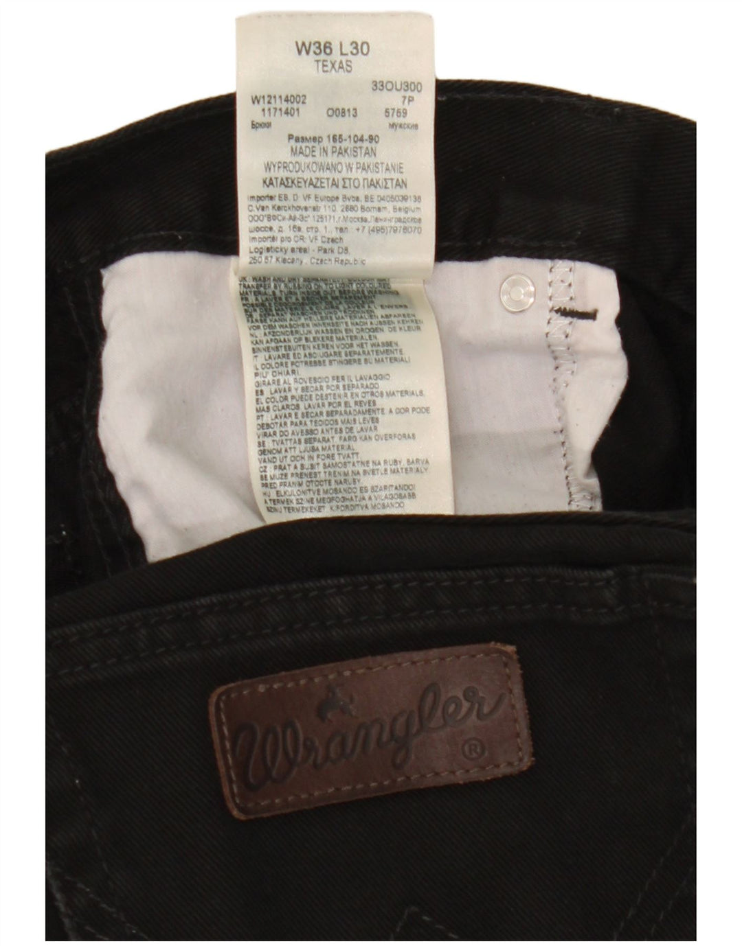 Wrangler Jean droit Texas femme W36 L30 coton noir