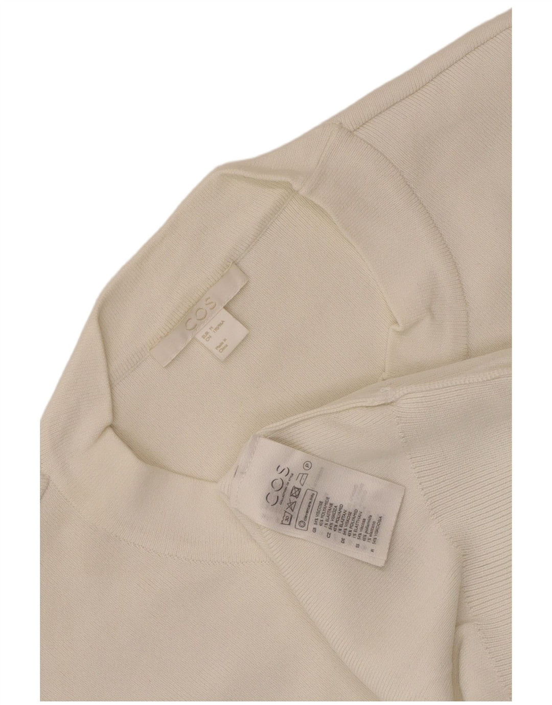 Cos Pull à col rond pour femme UK 14 Viscose blanc moyen