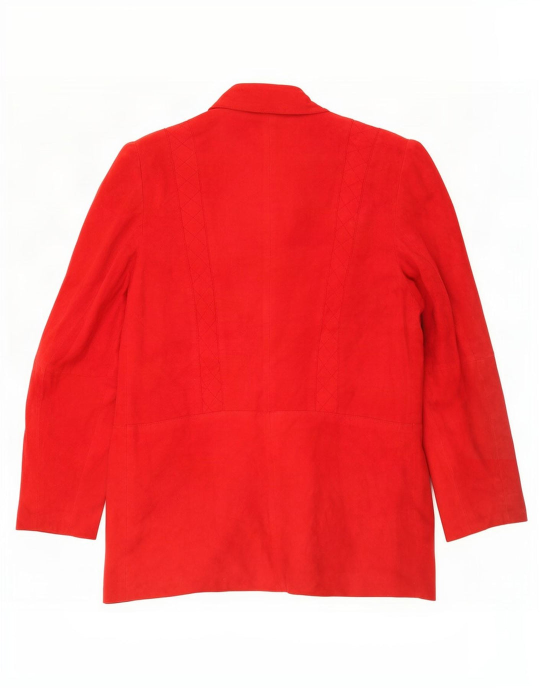 vintage Femmes 1 Bouton Veste Blazer En Daim UK 12 Rouge Moyen
