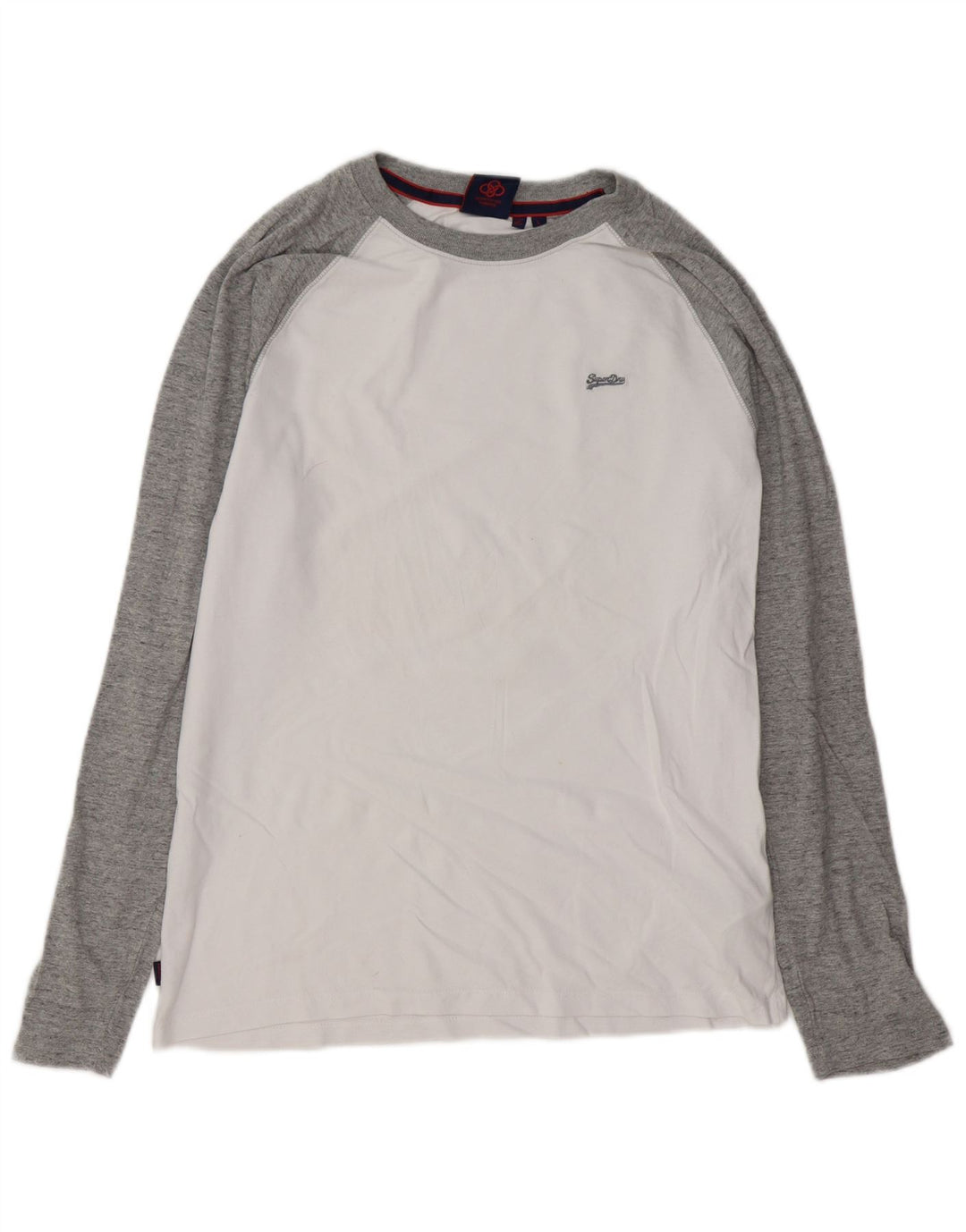 SUPERDRY Haut Homme Manches Longues Large Blanc Colourblock Coton