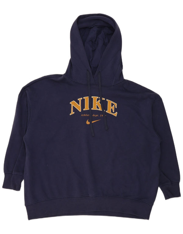Nike Pull à capuche coupe ample graphique pour homme XL en coton bleu marine