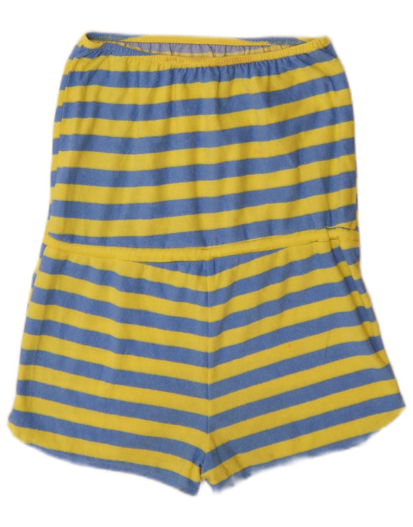 Zara Combishort sans bretelles pour femme UK 12 Coton rayé bleu moyen