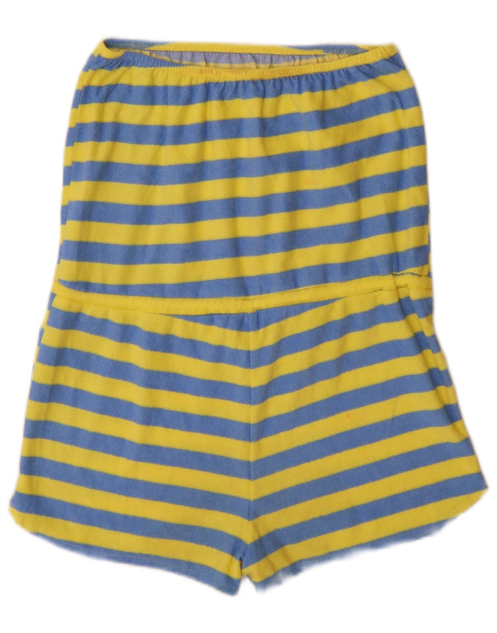 Zara Combishort sans bretelles pour femme UK 12 Coton rayé bleu moyen