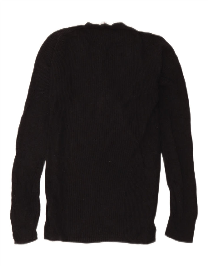 Gap Haut en tricot coupe régulière à manches longues pour femme UK 12 Viscose noir moyen