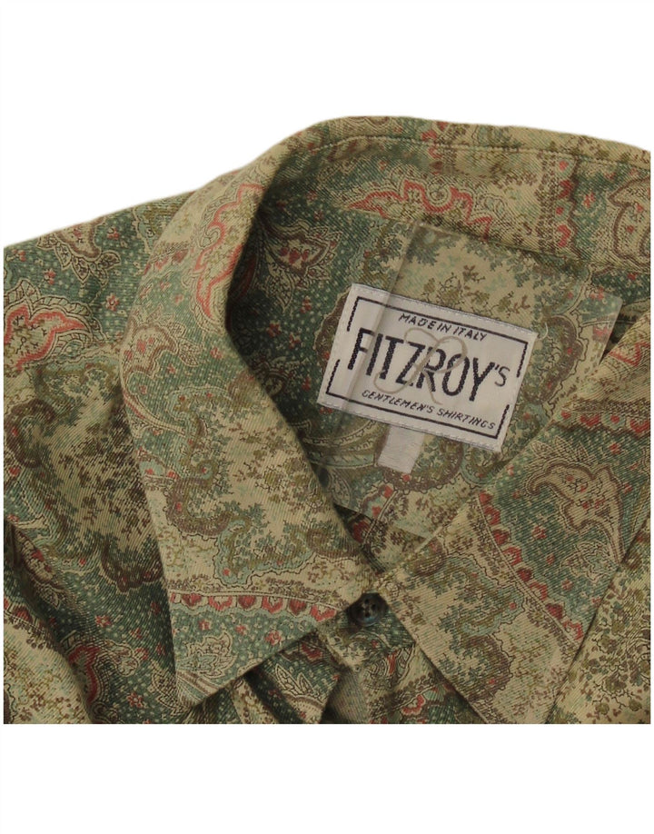 vintage Chemise en flanelle pour hommes Grand Kaki Paisley
