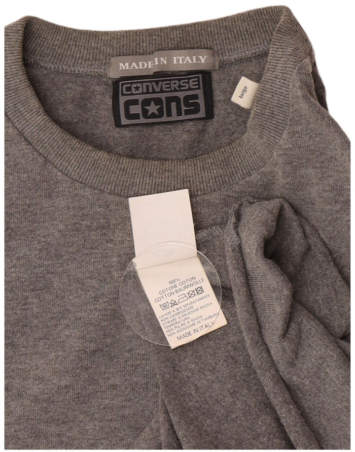 Converse Haut à manches longues pour hommes en coton moucheté gris moyen