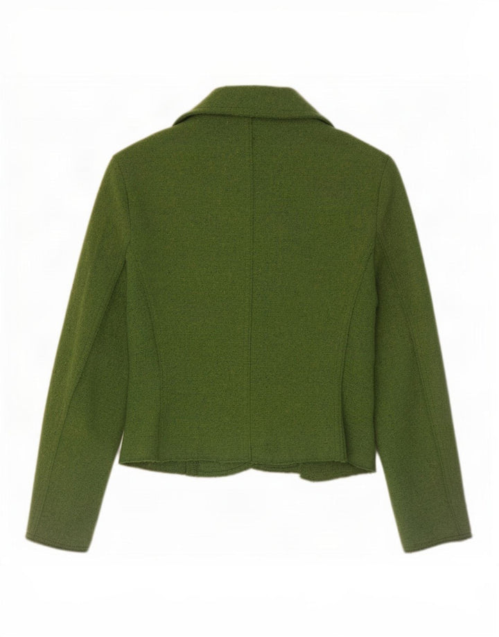 Marks & Spencer Veste blazer à 2 boutons pour femme UK 10 Petite laine verte
