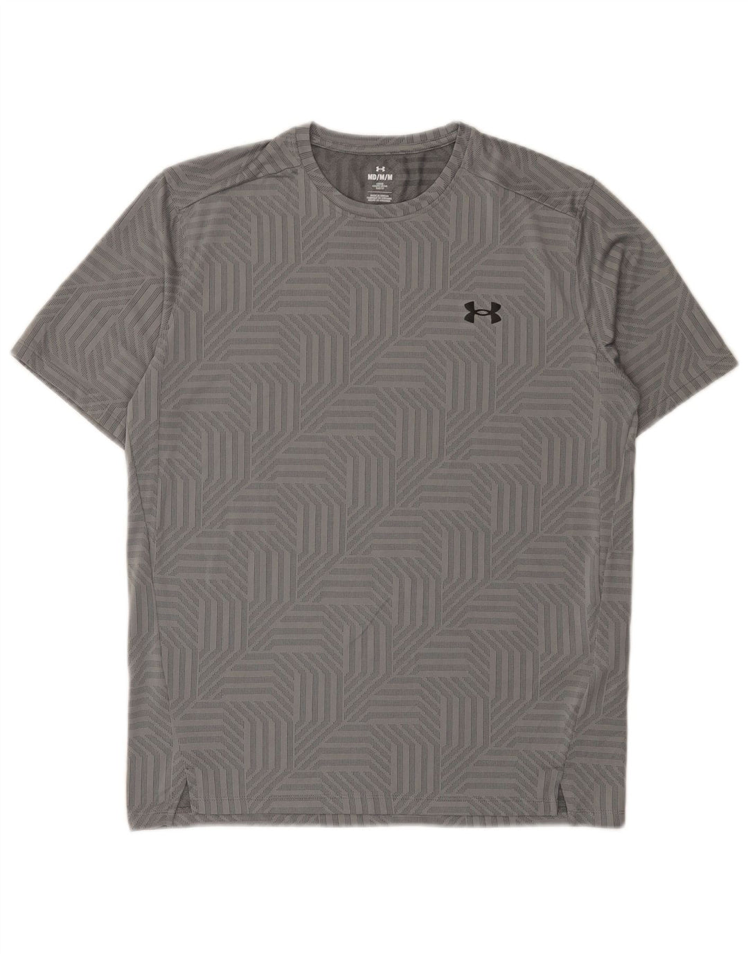 Under Armour T-Shirt Homme Gris Moyen Géométrique Polyester