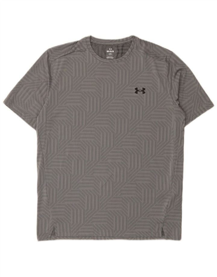 Under Armour T-Shirt Homme Gris Moyen Géométrique Polyester