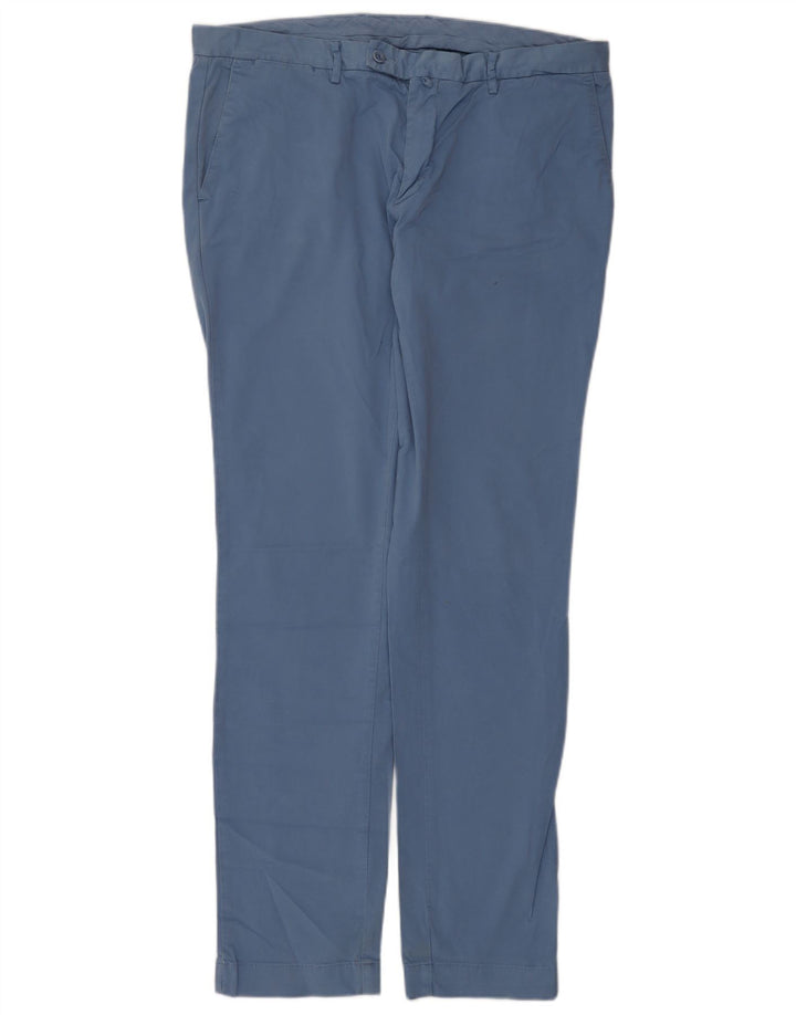Hackett Pantalon Chino Slim Homme W36 L33 Bleu Coton