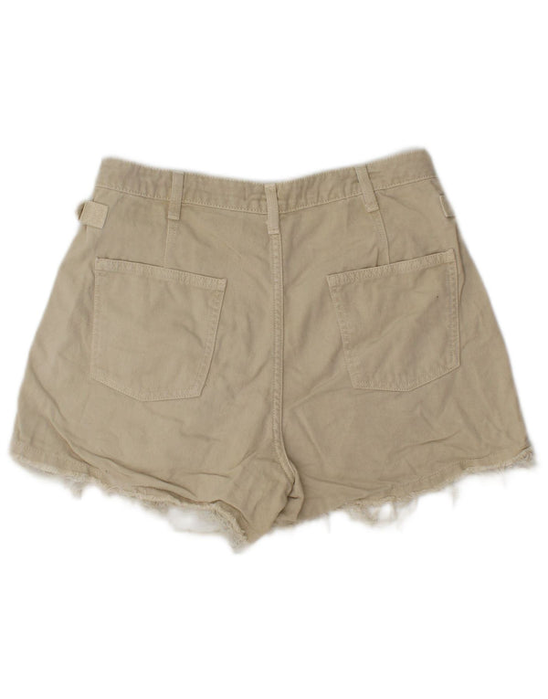 Zara Womens Denim Hot Pants EU 38 Small W28 Coton Beige