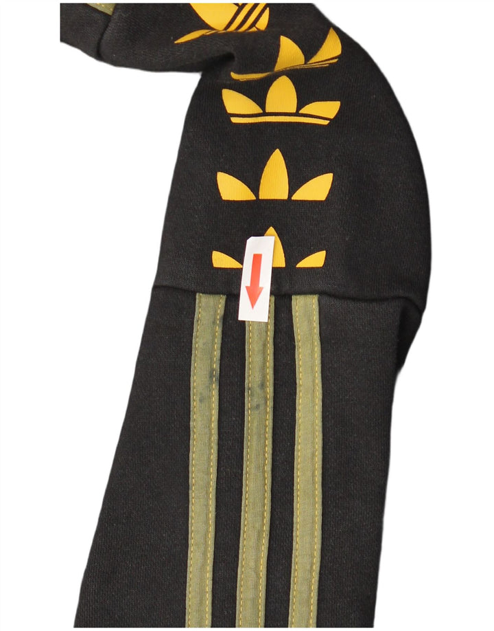 ADIDAS Pull à capuche graphique pour homme en coton noir moyen