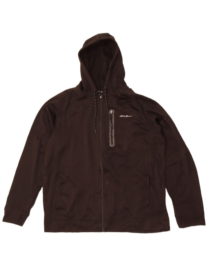Eddie Bauer Pull à capuche zippé pour homme XL Noir Polyester