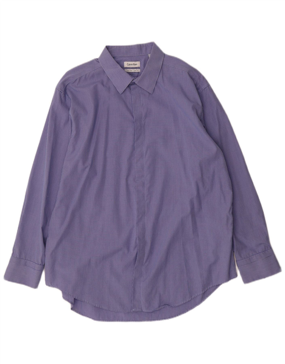 CALVIN KLEIN Chemise Slim Fit Homme Taille 17 1/2 XL Coton à Carreaux Bleu