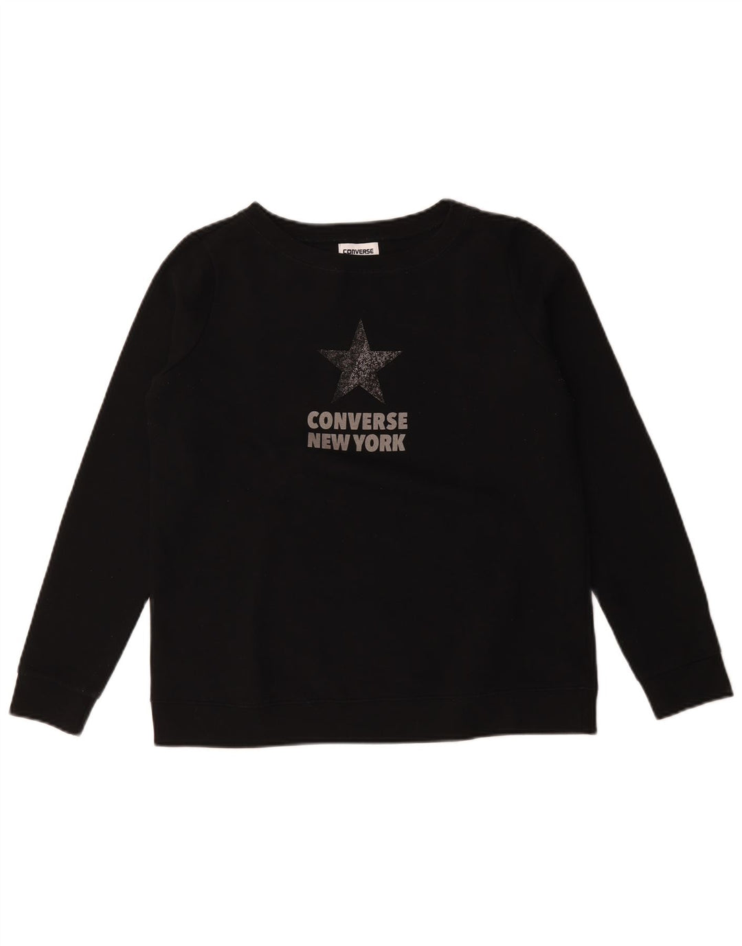 Converse Sweat-shirt graphique pour femme UK 44 en coton noir moyen