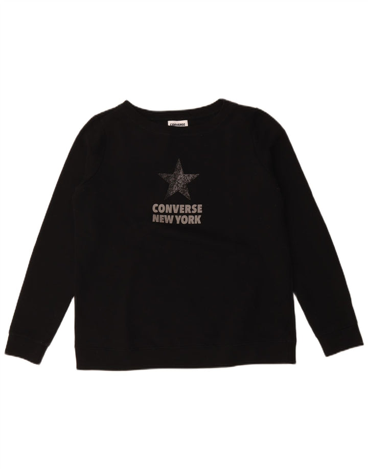 Converse Sweat-shirt graphique pour femme UK 44 en coton noir moyen