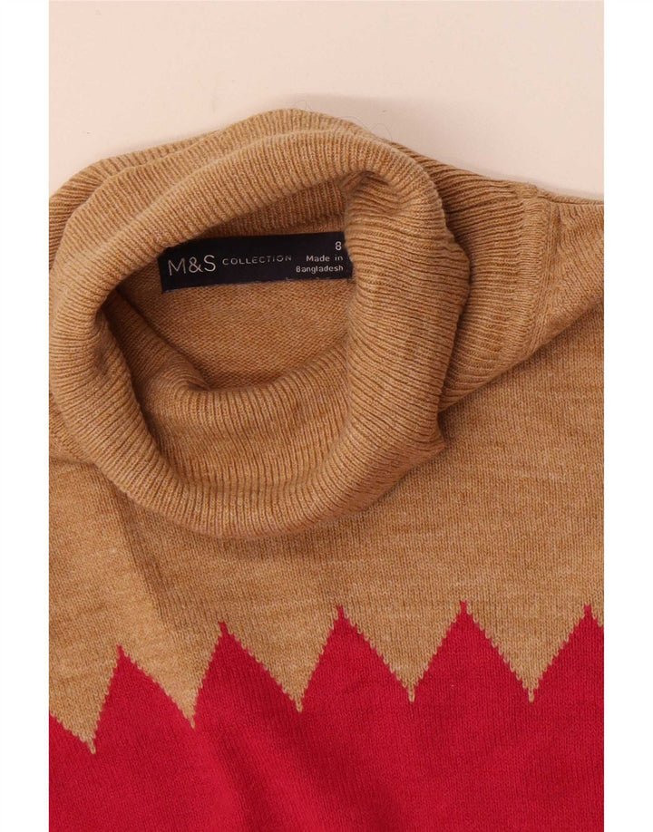 Marks & Spencer Pull col roulé pour femme UK 8 Small Multicolore