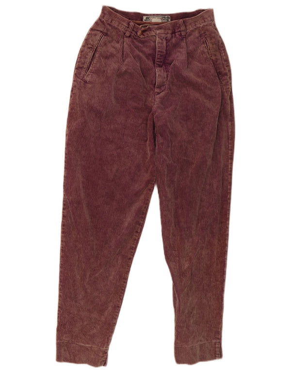 Krizia Pantalon fuselé en velours côtelé pour femme IT 46 Large W28 L29 Violet Coton
