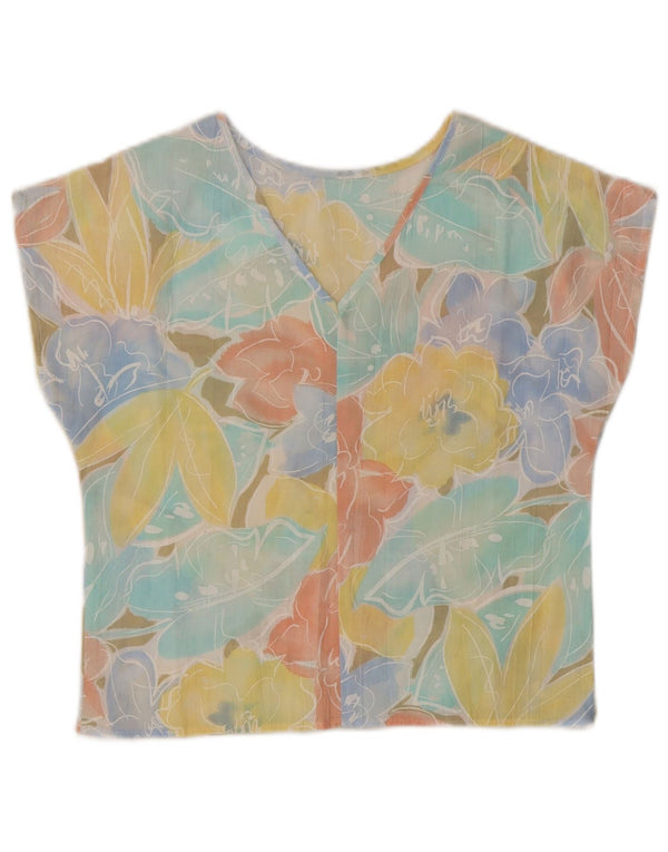 Impromptu Womens Crop Blouse Top UK 10 Petit Polyester Floral Multicolore