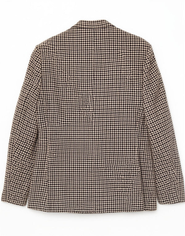 vintage Mens 2 Button Blazer Jacket UK 36 Petite laine gris pied-de-poule