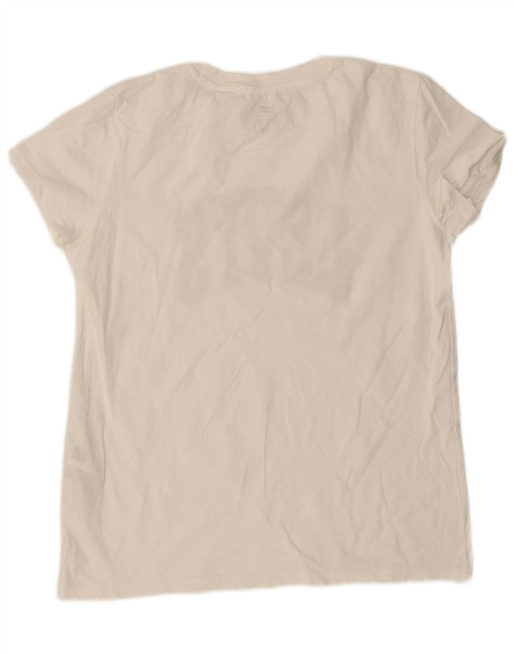 Levi's T-Shirt Graphique Femme UK 14 Coton Blanc Moyen