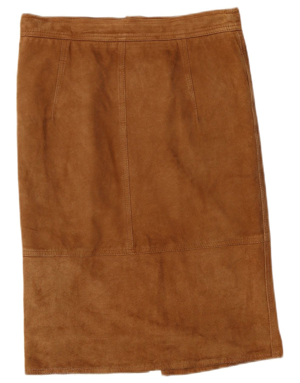 jupe droite en daim femme vintage W30 Beige moyen