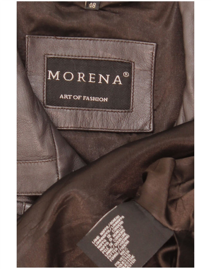 Morena Veste en cuir pour femme EU 48 2XL Cuir marron