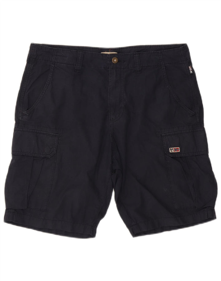 Napapijri Short Cargo Homme W33 Bleu Marine Moyen Coton