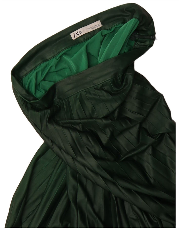 Zara Femme Jupe Plissée Moyen W28 Vert