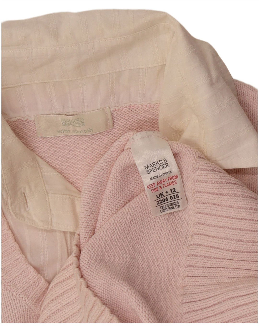 Marks & Spencer Pull à col polo pour femme Rose moyen UK 12