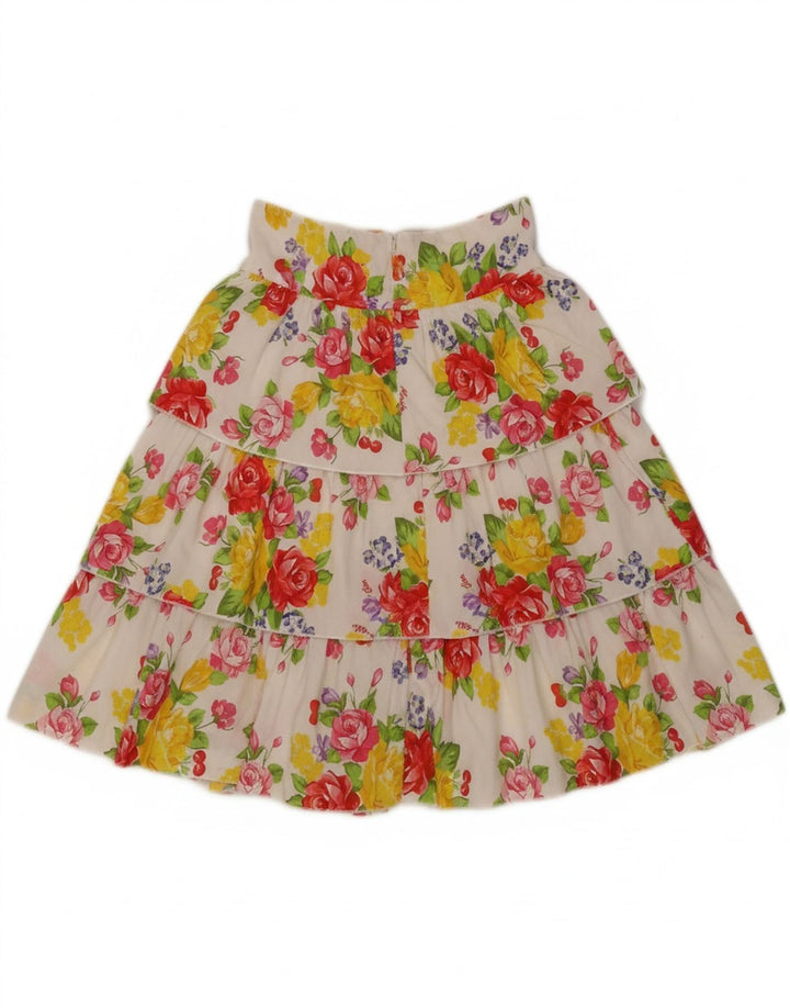 MONNALISA Womens Tiered Skirt UK 10 Small W26  White Floral Cotton Vintage Monnalisa and Second-Hand Monnalisa from Messina Hembry 