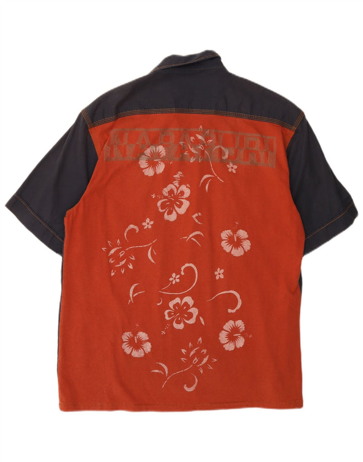 NAPAPIJRI Chemise Graphique à Manches Courtes Homme Bleu Marine Moyen Floral