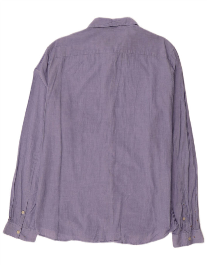 Marlboro Classics Chemise sur mesure pour homme XL Bleu à fines rayures