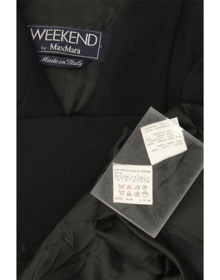 Max Mara Veste blazer week-end double boutonnage pour femme UK 14 Large Noir