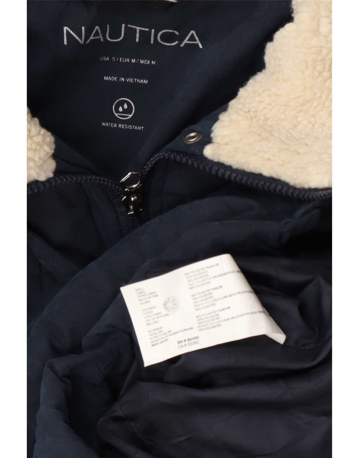 Nautica Veste matelassée à capuche pour femme UK 14 Bleu marine moyen Polyester