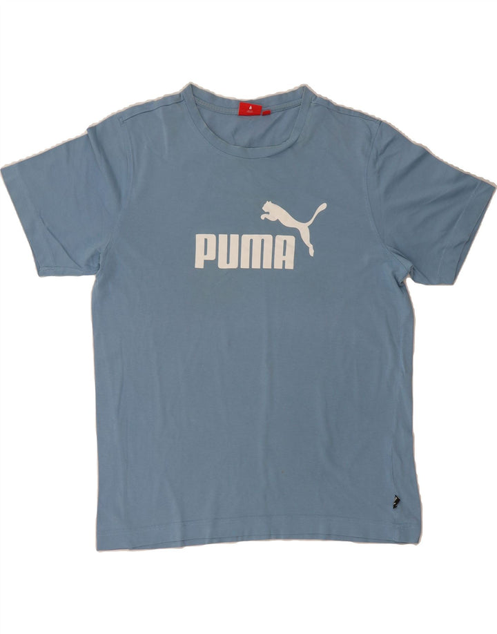 PUMA Mens Graphic T-Shirt Top Medium Blue Cotton Vintage Puma and Second-Hand Puma from Messina Hembry 