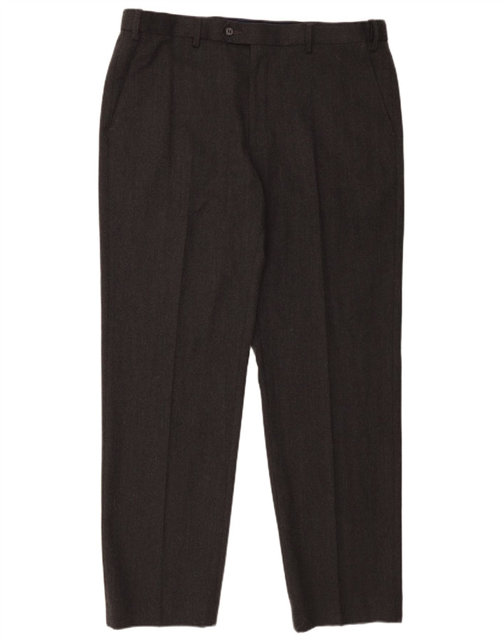 Marks & Spencer Pantalon de Costume Droit Homme W38 L31 Gris Coton
