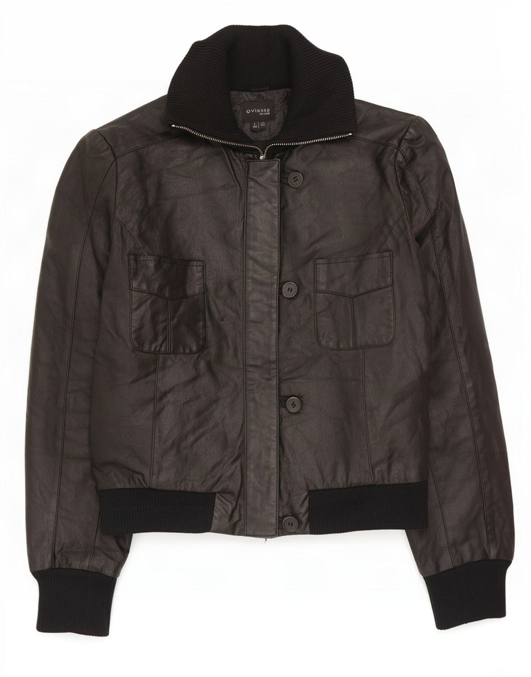 Oviesse Veste en cuir femme IT 46 Large Noir