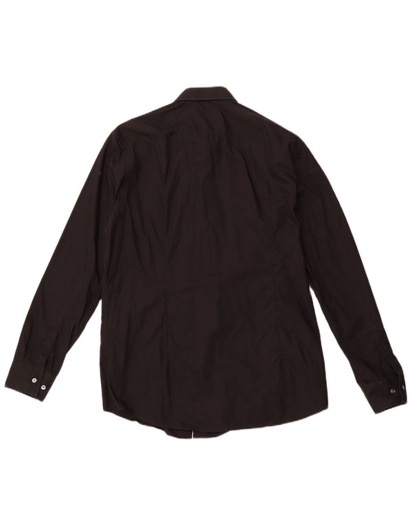 HUGO BOSS Chemise Slim Fit Homme Taille 44 17 1/2 XL Coton Noir